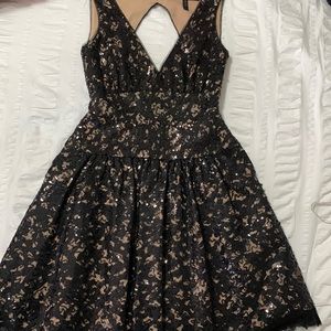 BCBGMazAzria Katrina black & nude mini dress-size 0 EUC